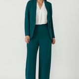 Merit Blazer in Dark Teal Smart Crepe
