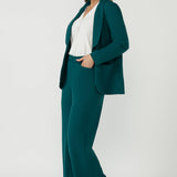 Merit Blazer in Dark Teal Smart Crepe