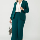 Drew Pant in Dark Teal Smart Crepe