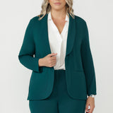 Merit Blazer in Dark Teal Smart Crepe