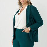 Merit Blazer in Dark Teal Smart Crepe