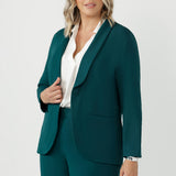 Merit Blazer in Dark Teal Smart Crepe