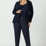 James Pant in Navy Pinstripe