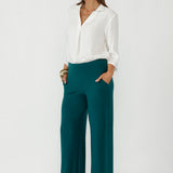 Best-selling Monroe Pant crafted from heavyweight stretch jersey featuring a clean straight-leg profile, topstitched side pockets and comfortable all-day wear.