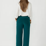 Australian-made Monroe Pant designed in soft stretch dry-touch jersey with a fluid drape, full-length straight leg and polished pull-on silhouette.