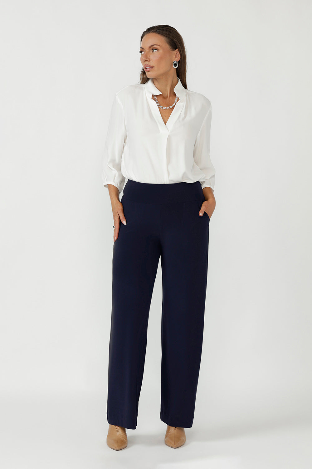 Designed to elevate everyday dressing, this pull-on style offers a polished look with effortless wearability.