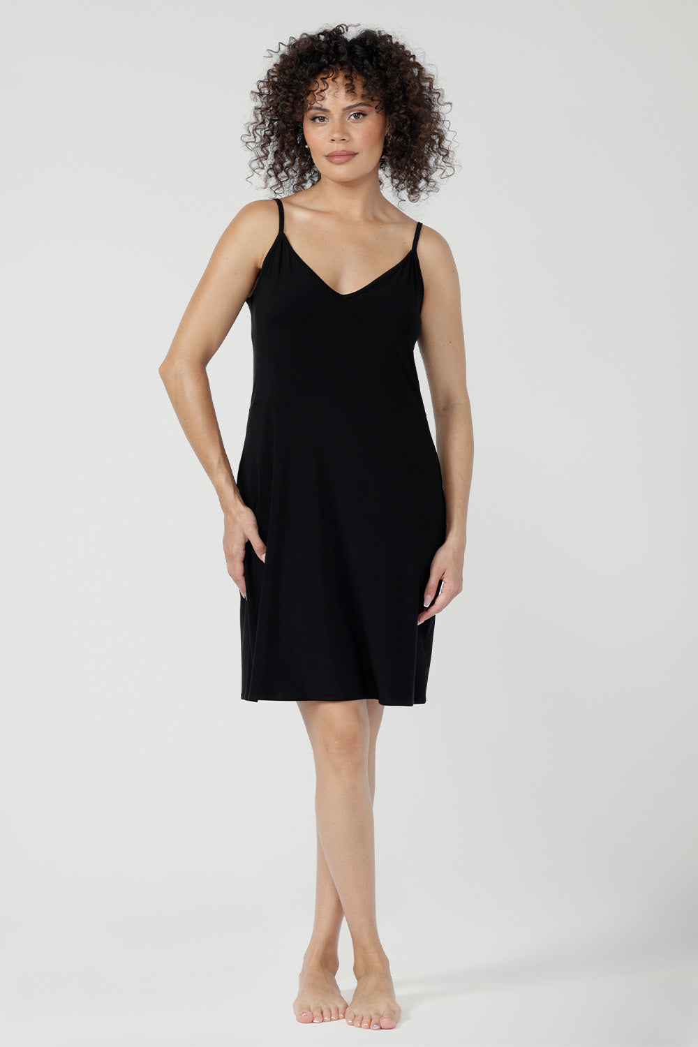 Myah Reversible Slip Dress in Black | Women's Loungewear