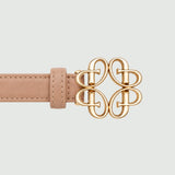 Monogram Leather Belt in Beige