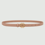 Monogram Leather Belt in Beige