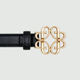Monogram Leather Belt in Black