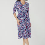Crafted from our signature dry touch stretch jersey, the Nadine Dress is an elegantly subtle aline dress with fashion forward ruched sleeves, offering a flattering silhouette