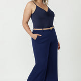 Wide Leg Pant in French Navy