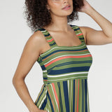 Nitelle Maxi Dress in Green Multi Stripe