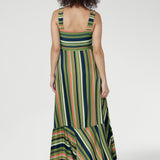Nitelle Maxi Dress in Green Multi Stripe