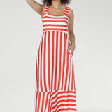 Nitelle Maxi Dress in Tang Stripe