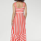 Nitelle Maxi Dress in Tang Stripe