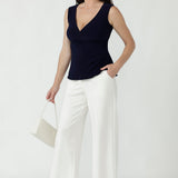Olga Top in Navy