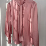 One of a Kind - Celine Top in Blush Satin
