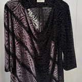 One of a Kind - Kyrie Top in Black Printed Burnout