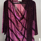 One of a Kind - Kyrie Top in Plum Printed Burnout