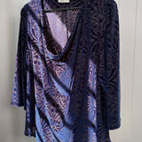 One of a Kind - Kyrie Top in Midnight Printed Burnout