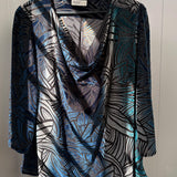 One of a Kind - Kyrie Top in Blue Mirage Printed Burnout