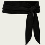 Obi Belt in Black Suede