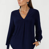 Designed in Australia, this relaxed-fit top features soft tailoring and a flattering V-neckline for effortless office wear.