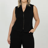 Crafted from luxe, body-contouring scuba jersey, the Pennyworth Vest features a double-ended zip for endless styling options. Elevate your wardrobe with this versatile addition to your Soft Suiting collection.&nbsp;
