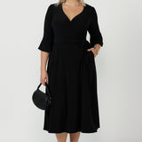 Portia Wrap Dress in Black