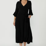 Portia Wrap Dress in Black
