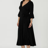 Portia Wrap Dress in Black