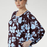 Priscilla Dress in Plum Dispersia with Tie