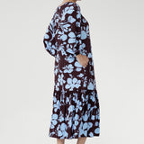 Priscilla Dress in Plum Dispersia with Tie