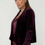 Romy Fluid Jacket in Wine Velour