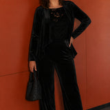 Romy Fluid Jacket in Black Velour