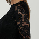 Sabrina Top in Black Lace