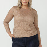 Sabrina Top in Nougat Lace