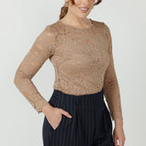 Sabrina Top in Nougat Lace