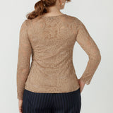 Sabrina Top in Nougat Lace