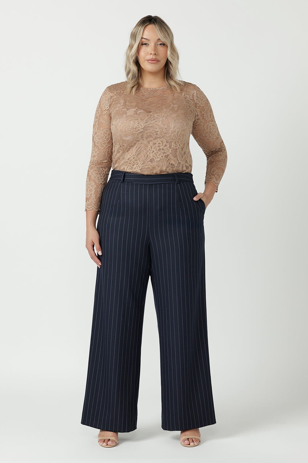 Jude Pant in Navy Pinstripe