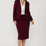 Sara Jacket in Wine Smart Crepe