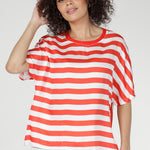 Designed in a relaxed fit with grown-on sleeves and a softly bound round neckline, this tee delivers an easy, flattering silhouette you’ll reach for again and again. 