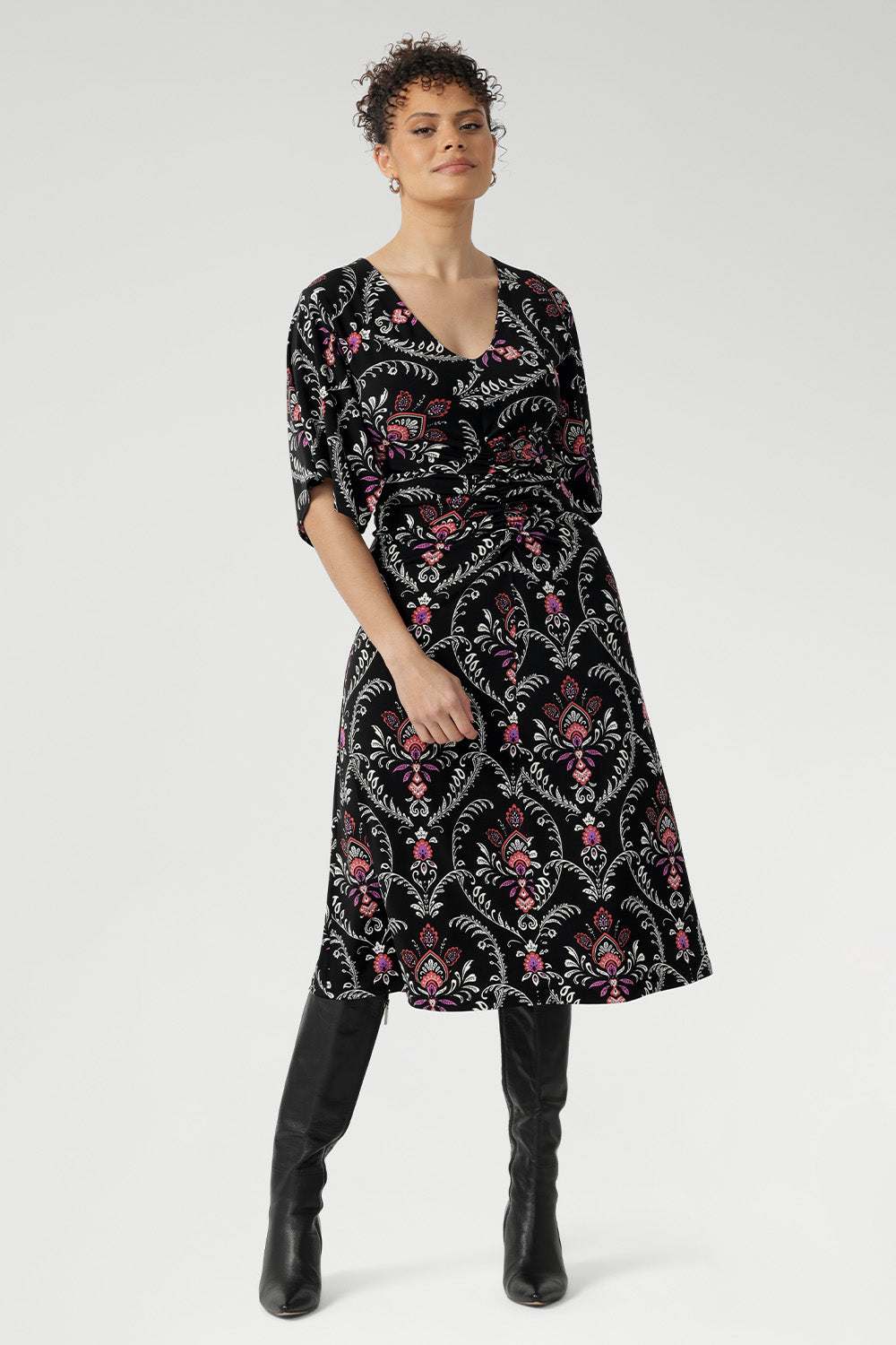 Selina Dress in Subtle Paisley