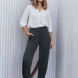 Shay Barrel Leg Pant in Misty Grey