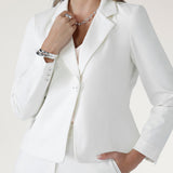 Designed for modern workwear, it features a polished structure with comfortable four-way stretch that moves with you throughout the day. A versatile, shorter-length tailored blazer perfect for professional settings and everyday styling.