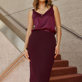 Macy Skirt in Wine Smart Crepe