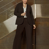 Drew Pant in Cocoa Smart Crepe
