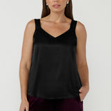 Soho Cami in Black Satin