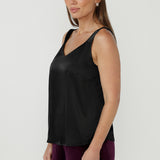 Soho Cami in Black Satin